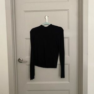 ae black ruffled turtleneck